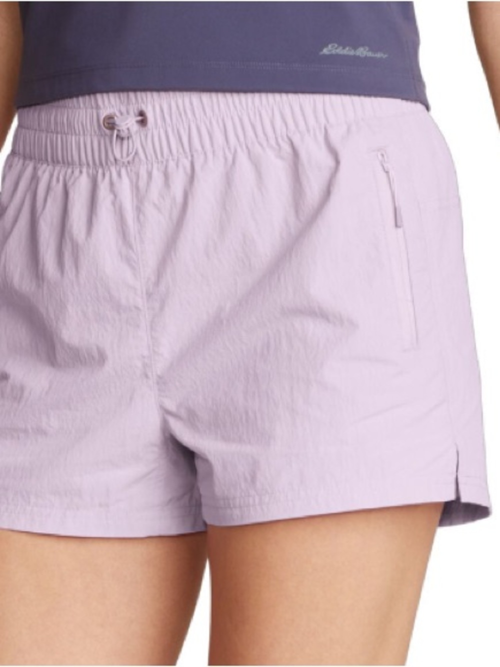 💜 Eddie Bauer Mountain Crinkle Shorts. Wicking. Lilac. New with tags! L